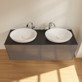 Тумба під раковину Villeroy & Boch Finion 160х50,1 см МДФ антрацит матовий лак/скло чорне матове F96200GK