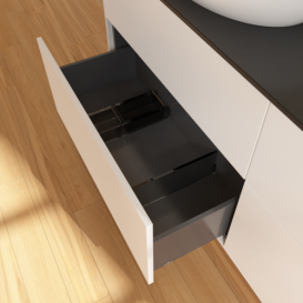 Тумба под раковину Villeroy & Boch Finion 160х50,1 см МДФ белый матовый лак/стекло черное матовое F96200MT