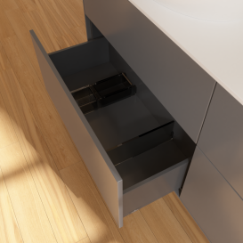 Тумба под раковину Villeroy & Boch Finion 160х50,1 см с подсветкой МДФ антрацит матовый лак/стекло белое матовое G96100GK