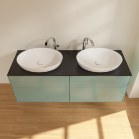 Тумба под раковину Villeroy & Boch Finion 160х50,1 см с подсветкой МДФ оливковый матовый лак/стекло черное матовое G96200GM