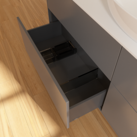 Тумба под раковину Villeroy & Boch Finion 160х50,1 см МДФ антрацит матовый лак/стекло белое матовое F97100GK