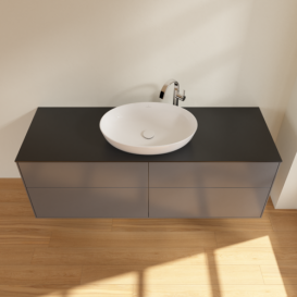 Тумба под раковину Villeroy & Boch Finion 160х50,1 см МДФ антрацит матовый лак/стекло черное матовое F97200GK