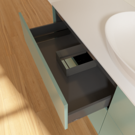 Тумба под раковину Villeroy & Boch Finion 160х50,1 см МДФ оливковый матовый лак/стекло белое матовое F97100GM