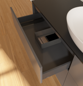 Тумба под раковину Villeroy & Boch Finion 160х50,1 см с подсветкой МДФ антрацит матовый лак/стекло черное матовое G97200GK