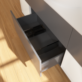 Тумба под раковину Villeroy & Boch Finion 160х50,1 см с подсветкой МДФ антрацит матовый лак/стекло белое матовое F981GFGK