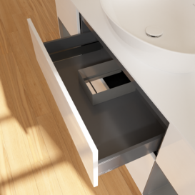 Тумба под раковину Villeroy & Boch Finion 160х50,1 см с подсветкой МДФ глянцевый белый лак/стекло белое матовое F981GKGF