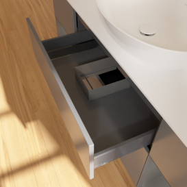 Тумба под раковину Villeroy & Boch Finion 160х50,1 см с подсветкой МДФ антрацит матовый лак/стекло белое матовое F981GKGK