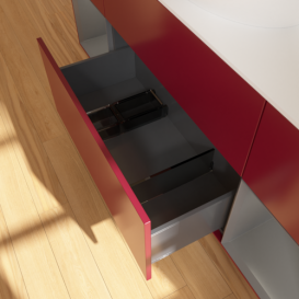 Тумба под раковину Villeroy & Boch Finion 160х50,1 см с подсветкой МДФ пион матовый лак/стекло белое матовое F981GKHB