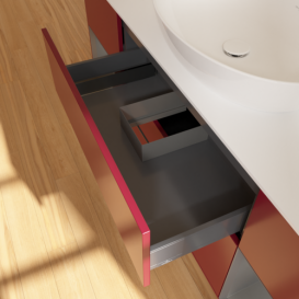 Тумба под раковину Villeroy & Boch Finion 160х50,1 см с подсветкой МДФ пион матовый лак/стекло белое матовое F981GKHB