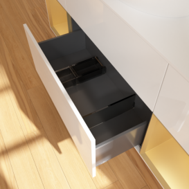 Тумба под раковину Villeroy & Boch Finion 160х50,1 см с подсветкой МДФ глянцевый белый лак/стекло белое матовое F981HFGF