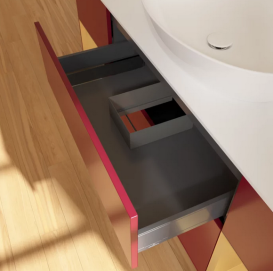 Тумба под раковину Villeroy & Boch Finion 160х50,1 см с подсветкой МДФ пион матовый лак/стекло белое матовое F981HFHB