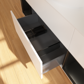 Тумба под раковину Villeroy & Boch Finion 160х50,1 см с подсветкой МДФ белый матовый лак/стекло белое матовое F981PDMT