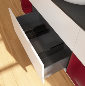 Тумба под раковину Villeroy & Boch Finion 160х50,1 см с подсветкой МДФ белый матовый лак/стекло черное матовое F982HBMT