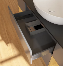 Тумба под раковину Villeroy & Boch Finion 160х50,1 см с подсветкой МДФ антрацит матовый лак/стекло черное матовое F982HFGK