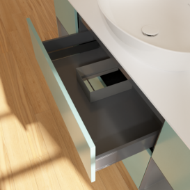 Тумба под раковину Villeroy & Boch Finion 160х50,1 см с подсветкой МДФ оливковый матовый лак/стекло белое матовое F981GKGM