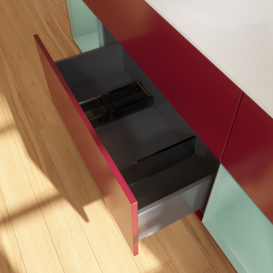 Тумба под раковину Villeroy & Boch Finion 160х50,1 см с подсветкой МДФ пион матовый лак/стекло белое матовое F981GMHB