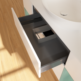 Тумба под раковину Villeroy & Boch Finion 160х50,1 см с подсветкой МДФ белый матовый лак/стекло белое матовое F981GMMT