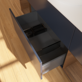 Тумба под раковину Villeroy & Boch Finion 160х50,1 см с подсветкой МДФ темно-синий матовый лак/стекло белое матовое F981GNHG