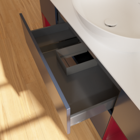 Тумба под раковину Villeroy & Boch Finion 160х50,1 см с подсветкой МДФ темно-синий матовый лак/стекло белое матовое F981HBHG