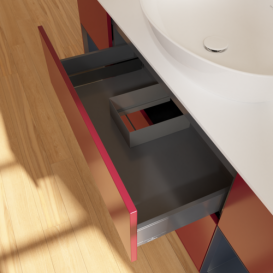 Тумба под раковину Villeroy & Boch Finion 160х50,1 см с подсветкой МДФ пион матовый лак/стекло белое матовое F981HGHB