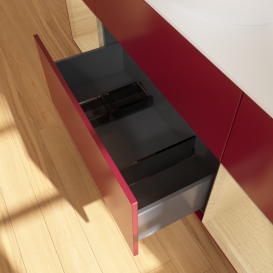 Тумба под раковину Villeroy & Boch Finion 160х50,1 см с подсветкой МДФ пион матовый лак/стекло белое матовое F981PCHB