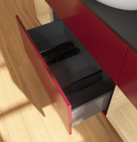 Тумба под раковину Villeroy & Boch Finion 160х50,1 см с подсветкой МДФ пион матовый лак/стекло черное матовое F982PCHB