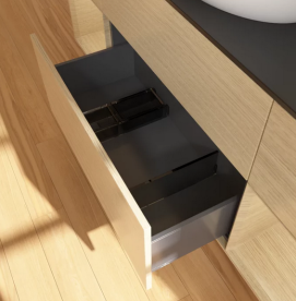 Тумба под раковину Villeroy & Boch Finion 160х50,1 см с подсветкой МДФ шпон дуба/стекло черное матовое F982PCPC