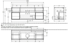 Тумба під раковину Villeroy & Boch Finion 160х50,1 см з підсвіткою МДФ білий глянцевий лак/скло біле матове G981GFGF