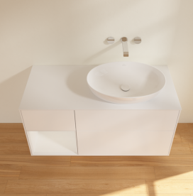 Тумба под раковину Villeroy & Boch Finion 120х50,1 см с подсветкой МДФ белый матовый лак/стекло белое матовое GA41GFMT