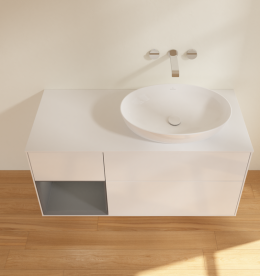 Тумба под раковину Villeroy & Boch Finion 120х50,1 см с подсветкой МДФ глянцевый белый лак/стекло белое матовое GA41GKGF