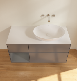 Тумба под раковину Villeroy & Boch Finion 120х50,1 см с подсветкой МДФ антрацит матовый лак/стекло белое матовое GA41GKGK