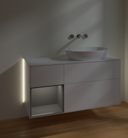 Тумба под раковину Villeroy & Boch Finion 120х50,1 см с подсветкой МДФ белый матовый лак/стекло белое матовое GA41GKMT