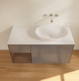 Тумба под раковину Villeroy & Boch Finion 120х50,1 см с подсветкой МДФ антрацит матовый лак/стекло белое матовое GA41GNGK