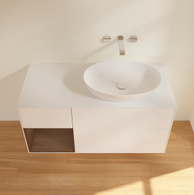 Тумба под раковину Villeroy & Boch Finion 120х50,1 см с подсветкой МДФ белый матовый лак/стекло белое матовое GA41GNMT