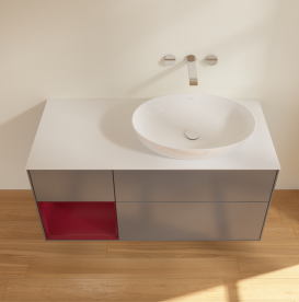 Тумба под раковину Villeroy & Boch Finion 120х50,1 см с подсветкой МДФ антрацит матовый лак/стекло белое матовое GA41HBGK