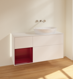 Тумба под раковину Villeroy & Boch Finion 120х50,1 см с подсветкой МДФ белый матовый лак/стекло белое матовое GA41HBMT