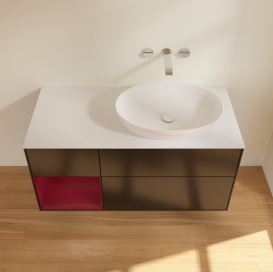 Тумба под раковину Villeroy & Boch Finion 120х50,1 см с подсветкой МДФ черный матовый лак/стекло белое матовое GA41HBPD