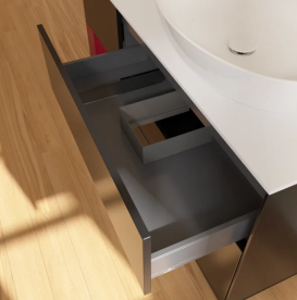 Тумба под раковину Villeroy & Boch Finion 120х50,1 см с подсветкой МДФ черный матовый лак/стекло белое матовое GA41HBPD