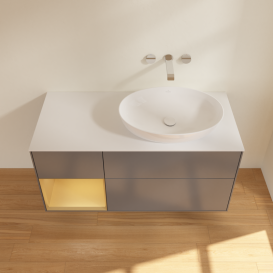 Тумба под раковину Villeroy & Boch Finion 120х50,1 см с подсветкой МДФ антрацит матовый лак/стекло белое матовое GA41HFGK