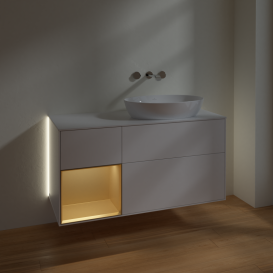 Тумба под раковину Villeroy & Boch Finion 120х50,1 см с подсветкой МДФ белый матовый лак/стекло белое матовое GA41HFMT
