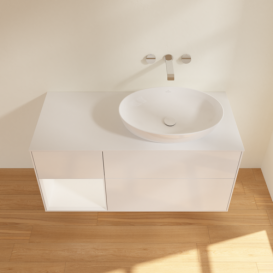 Тумба под раковину Villeroy & Boch Finion 120х50,1 см с подсветкой МДФ глянцевый белый лак/стекло белое матовое GA41MTGF