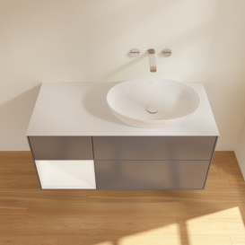 Тумба под раковину Villeroy & Boch Finion 120х50,1 см с подсветкой МДФ антрацит матовый лак/стекло белое матовое GA41MTGK