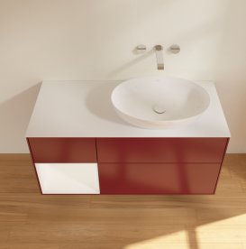 Тумба под раковину Villeroy & Boch Finion 120х50,1 см с подсветкой МДФ пион матовый лак/стекло белое матовое GA41MTHB