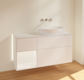 Тумба под раковину Villeroy & Boch Finion 120х50,1 см с подсветкой МДФ белый матовый лак/стекло белое матовое GA41MTMT