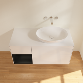 Тумба под раковину Villeroy & Boch Finion 120х50,1 см с подсветкой МДФ глянцевый белый лак/стекло белое матовое GA41PDGF