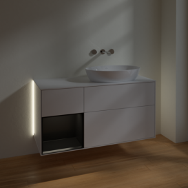 Тумба под раковину Villeroy & Boch Finion 120х50,1 см с подсветкой МДФ глянцевый белый лак/стекло белое матовое GA41PDGF