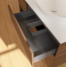 Тумба под раковину Villeroy & Boch Finion 120х50,1 см с подсветкой МДФ шпон грецкого ореха/стекло белое матовое GA41PDGN