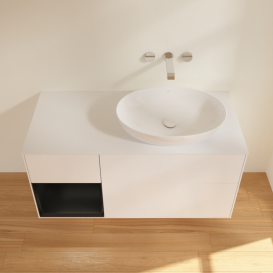 Тумба под раковину Villeroy & Boch Finion 120х50,1 см с подсветкой МДФ белый матовый лак/стекло белое матовое GA41PDMT