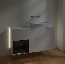 Тумба под раковину Villeroy & Boch Finion 120х50,1 см с подсветкой МДФ белый матовый лак/стекло белое матовое GA41PDMT