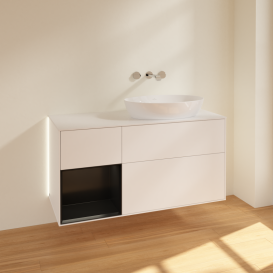 Тумба под раковину Villeroy & Boch Finion 120х50,1 см с подсветкой МДФ белый матовый лак/стекло белое матовое GA41PDMT